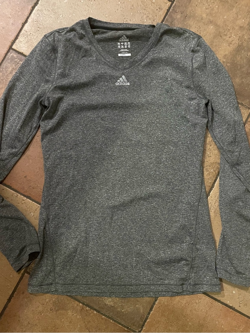 adidas Women’s Climalite Long Sleeve Heather Gray Performance Tee